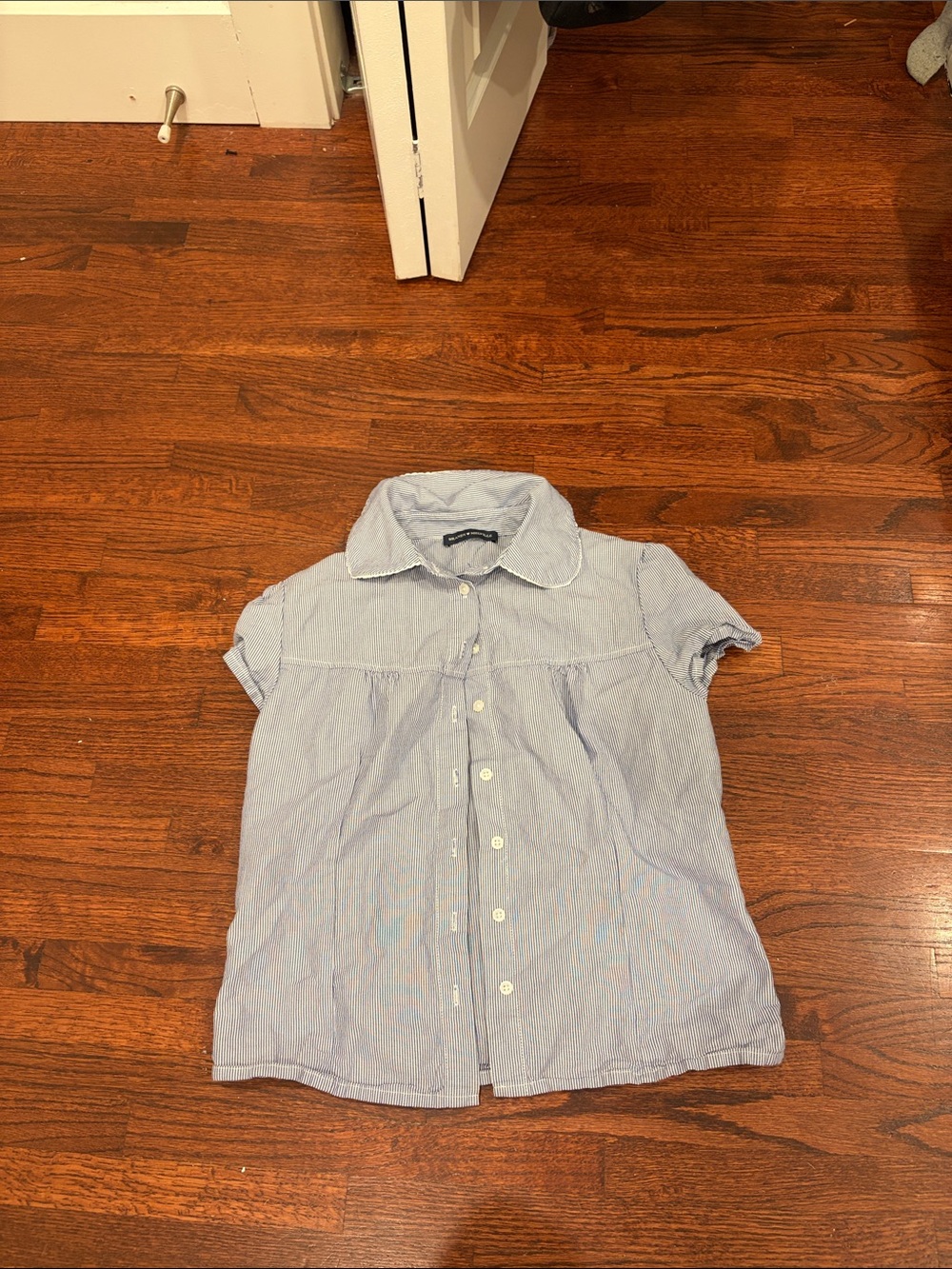 Brandy Melville Light Blue Short-Sleeve Button-Down Shirt